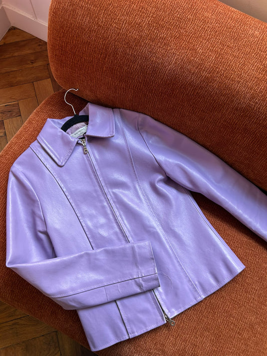 Vintage leather jacket lilac