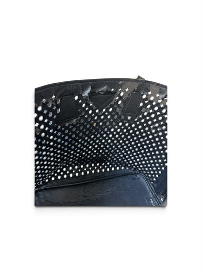 Prada Perforated Leather Tote black