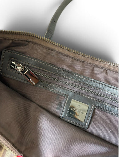 Fendi Zucchino Canvas Shoulder Bag monogram beige