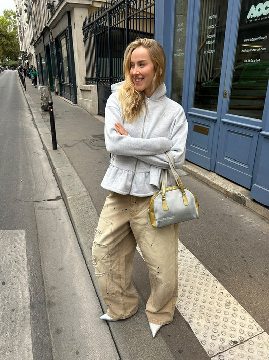 Prada Mini Bowling bag grey & green