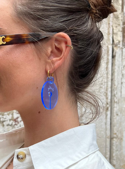 Boucles d'oreilles bleue