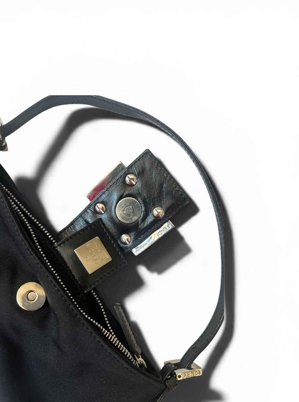 Fendi mini Zucca baguette black