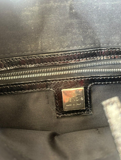 Fendi medium Zucca Baguette black