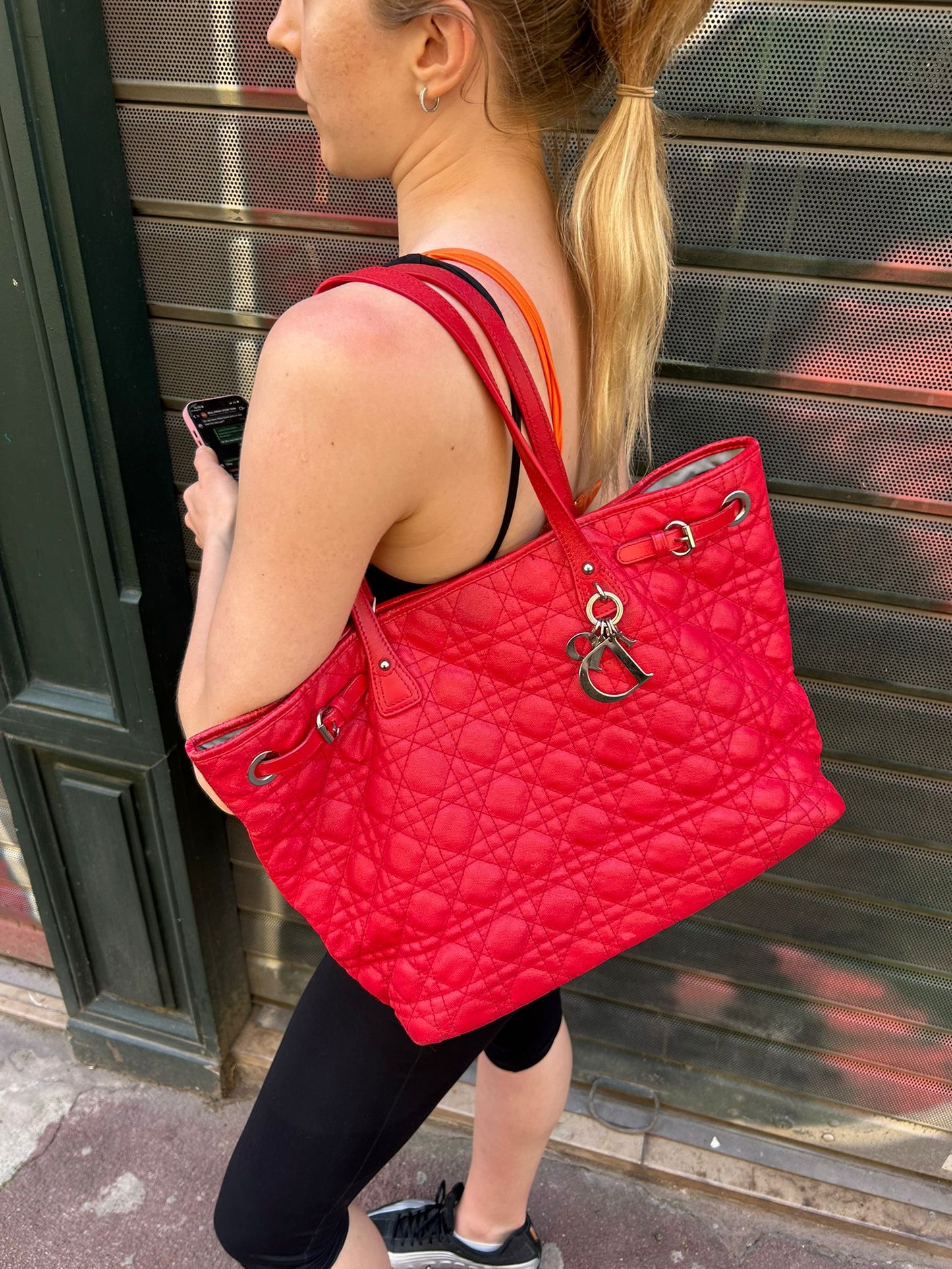 Dior Lady cabas red