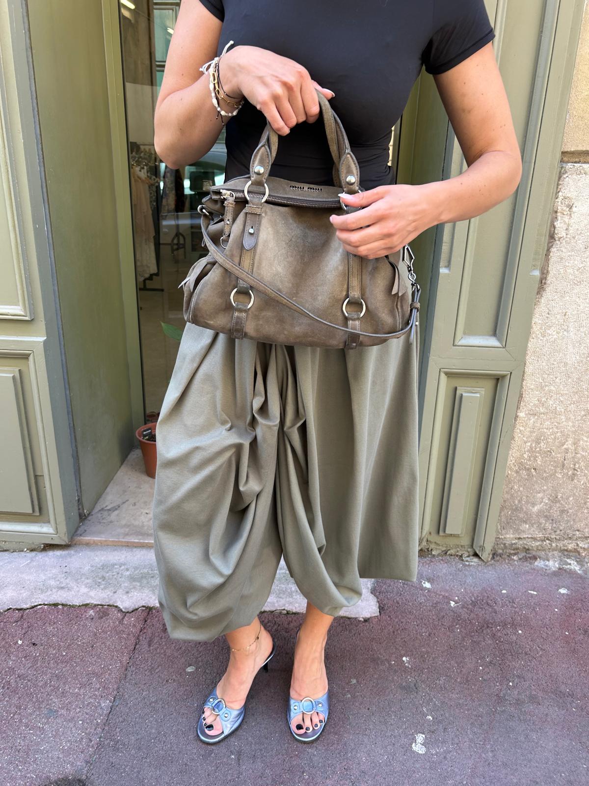 MiuMiu Bow suede grey