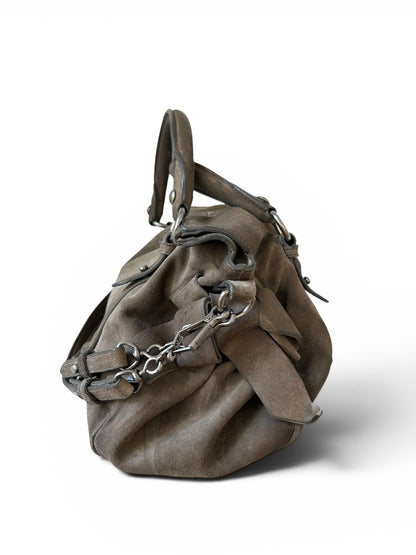 MiuMiu Bow suede grey