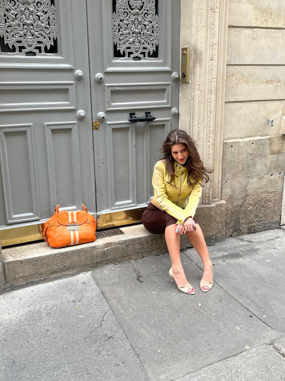 Prada Vitello Hobo orange