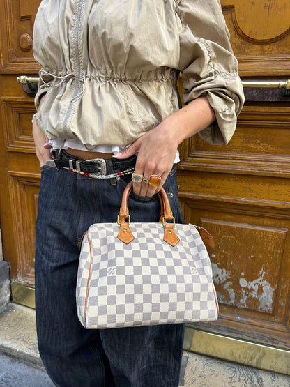 Louis Vuitton Speedy 25 white & grey