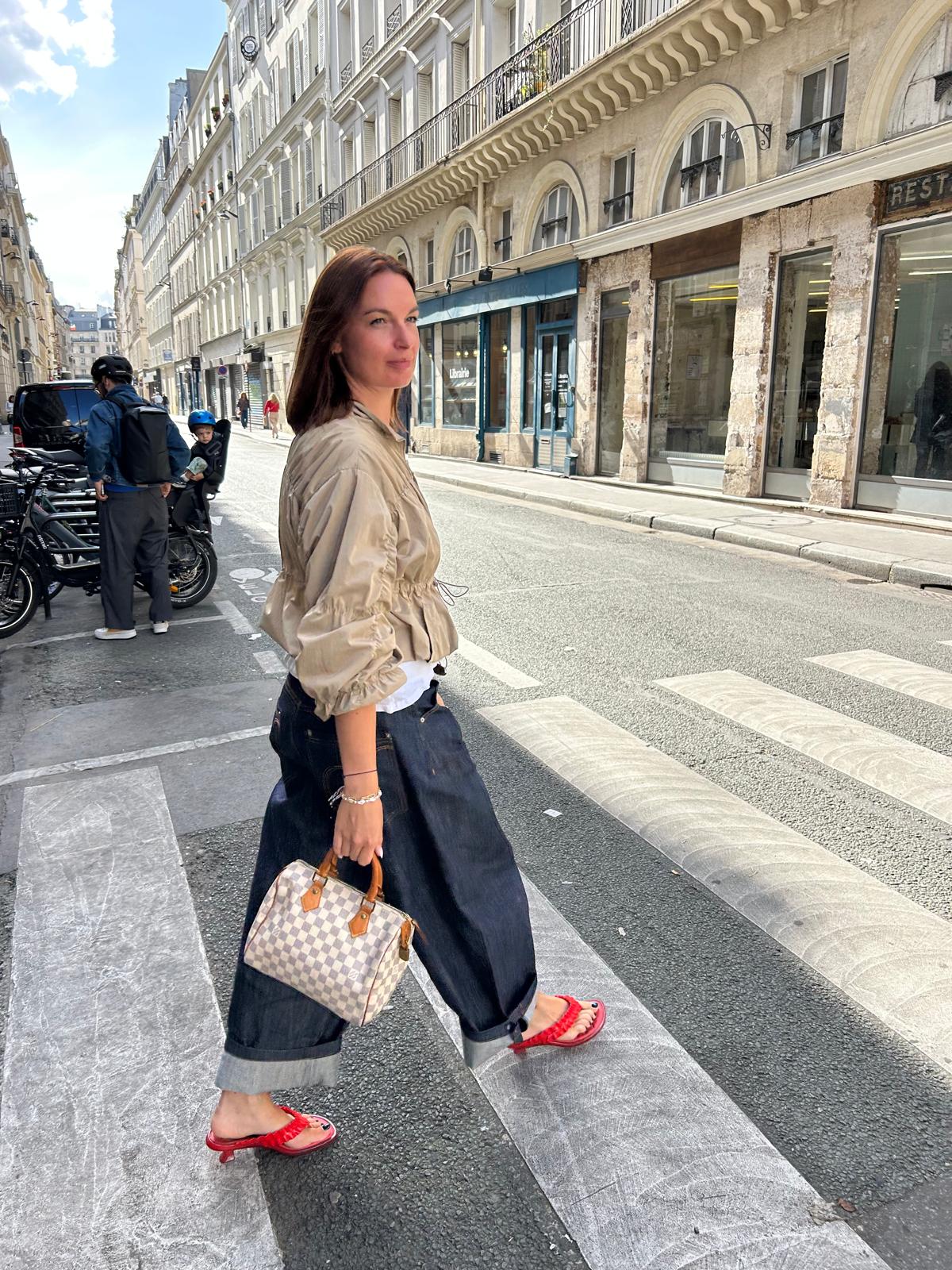 Louis Vuitton Speedy 25 white & grey