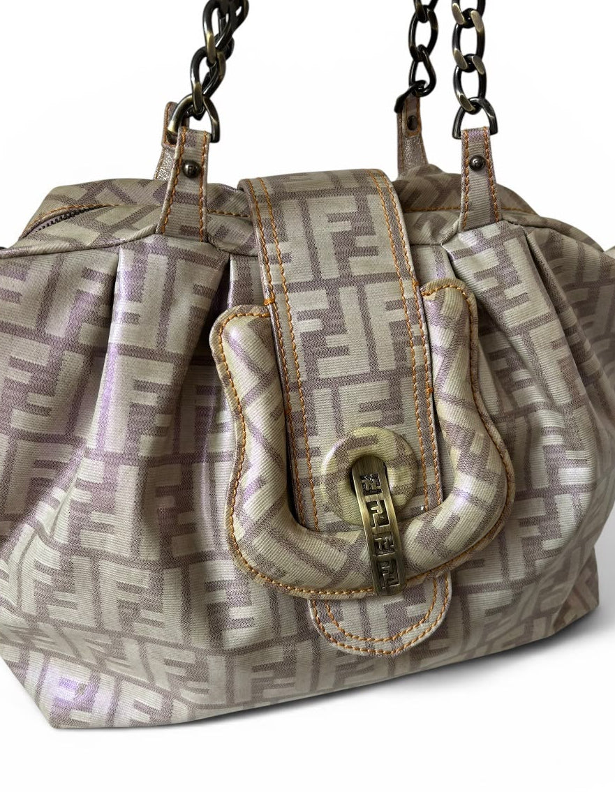 Fendi patent leather purple and white