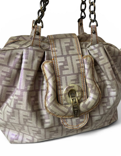 Fendi patent leather purple and white