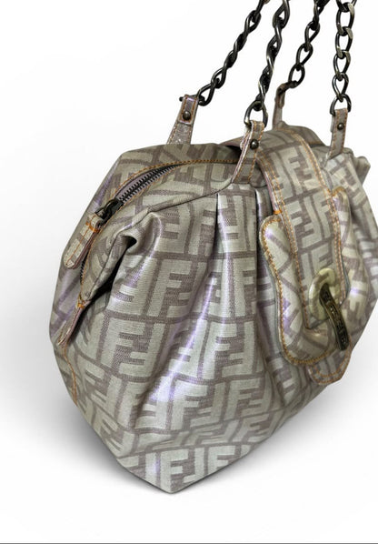 Fendi patent leather purple and white