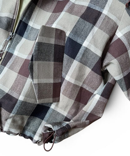 Isonme Hood Checked Adventure Jacket brown