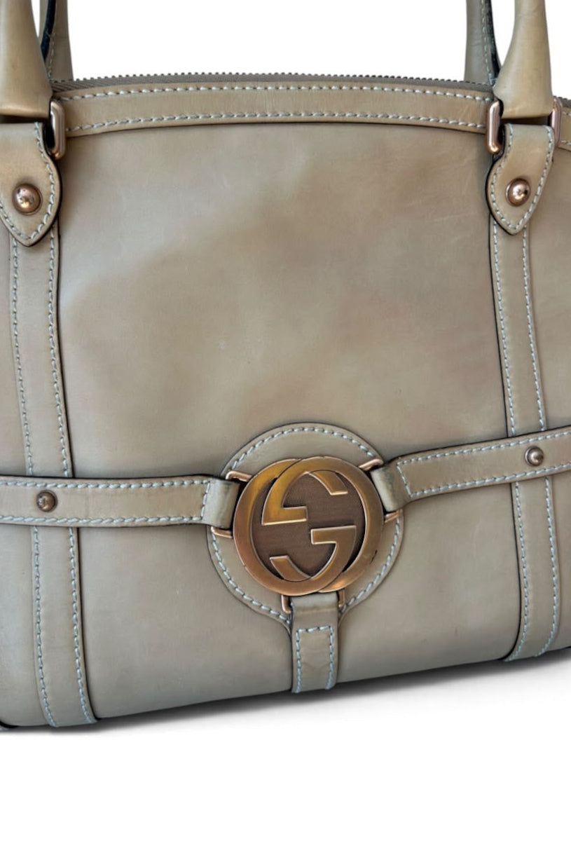 Gucci Interlocking G Top Handle Bag Beige