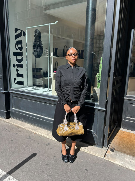 Chloé Paddington patent leather kaki & grey