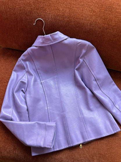 Vintage leather jacket lilac