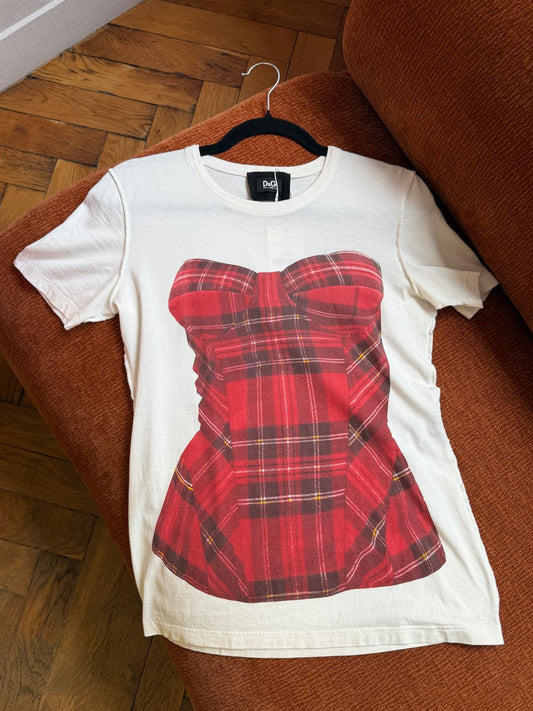 D&G T-shirt corset red & white