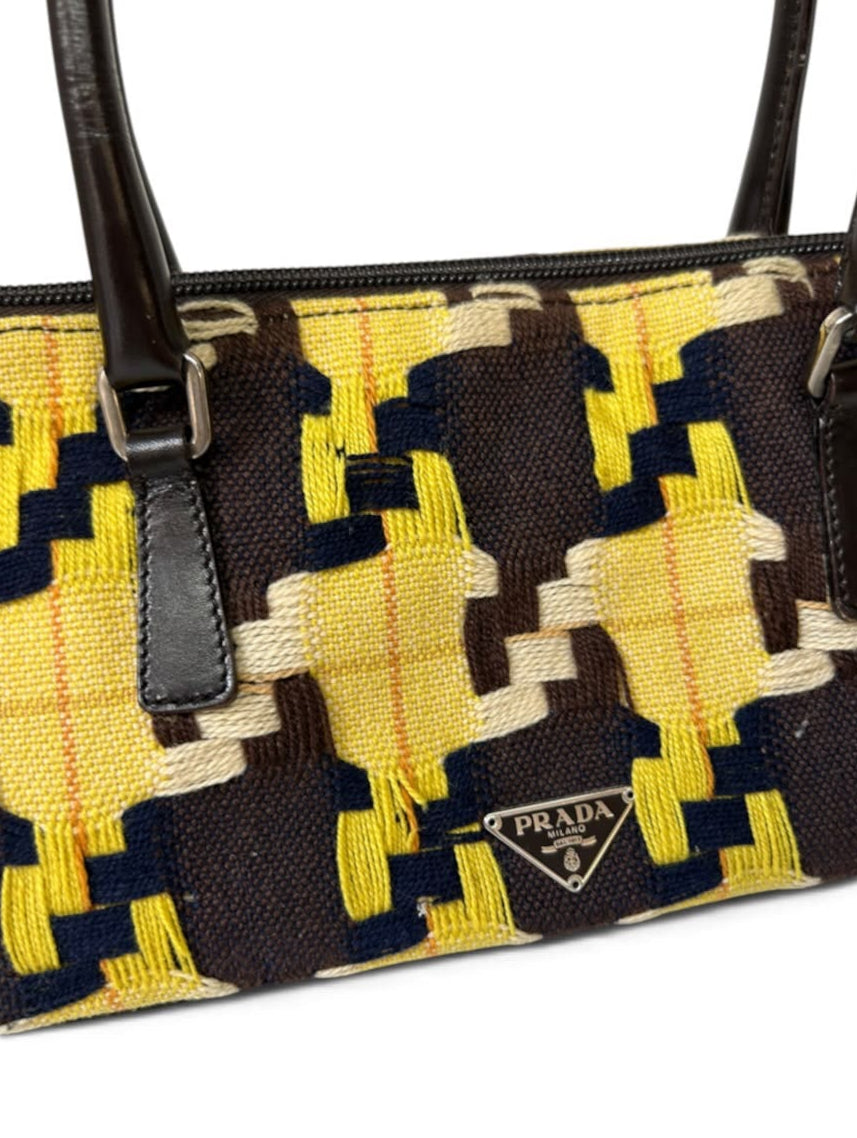 Prada bag yellow, black & brown