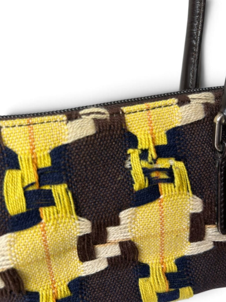 Prada bag yellow, black & brown