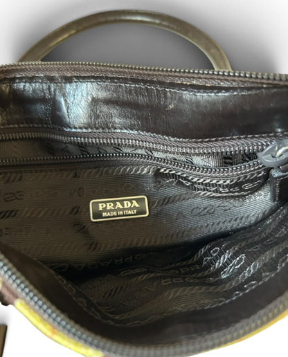 Prada bag yellow, black & brown