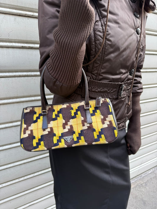 Prada bag yellow, black & brown
