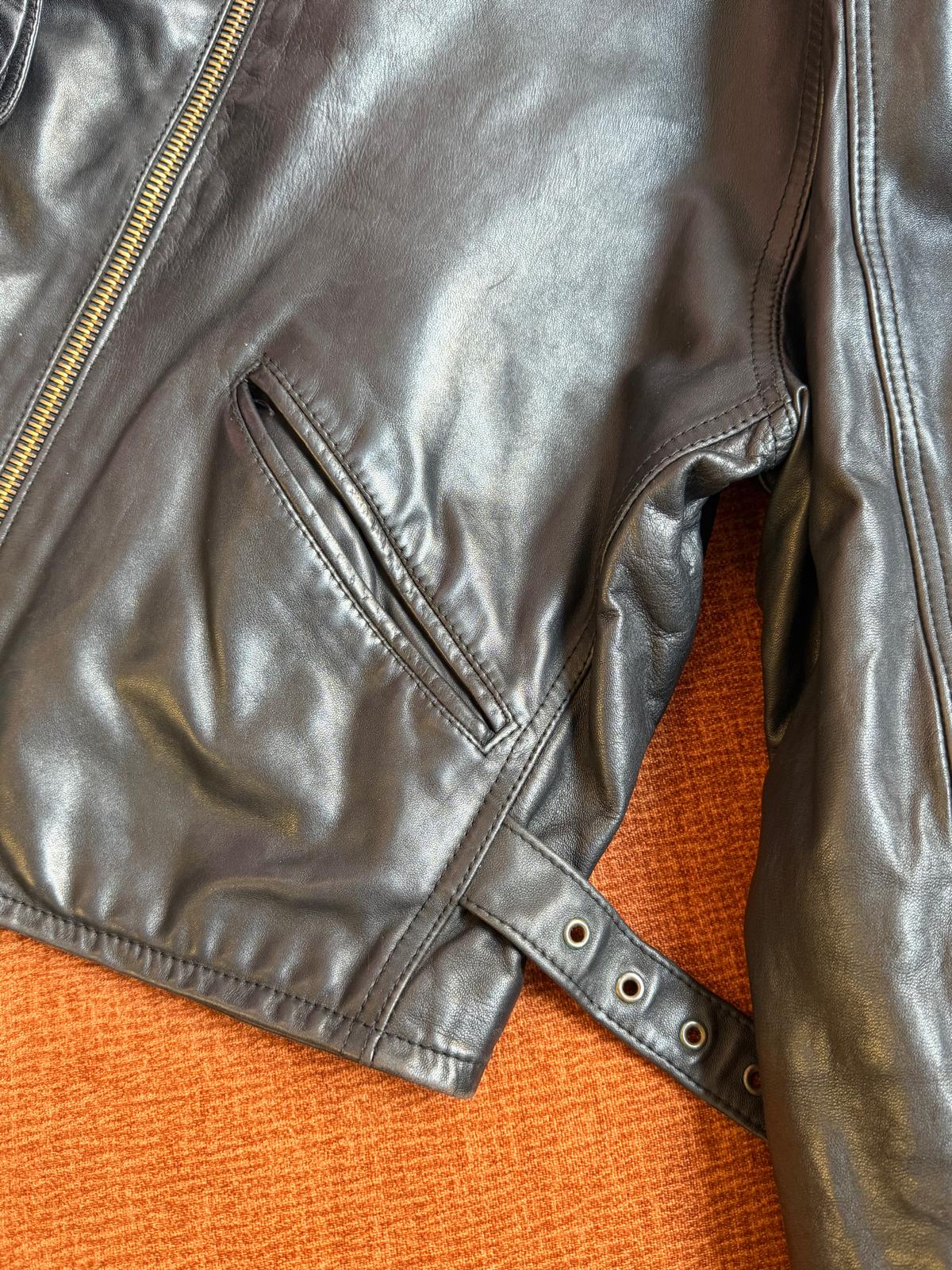 Vintage leather bomber black
