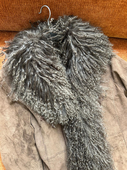 Vintage Mongolian fur coat brown