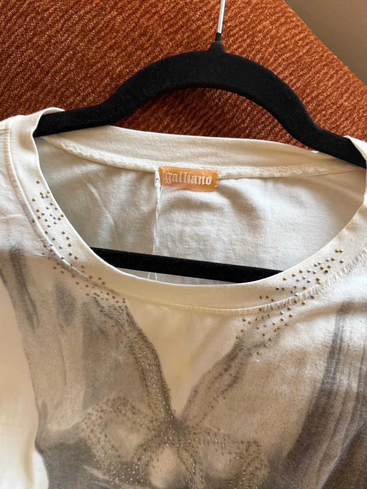 Galliano glitter longsleeve white