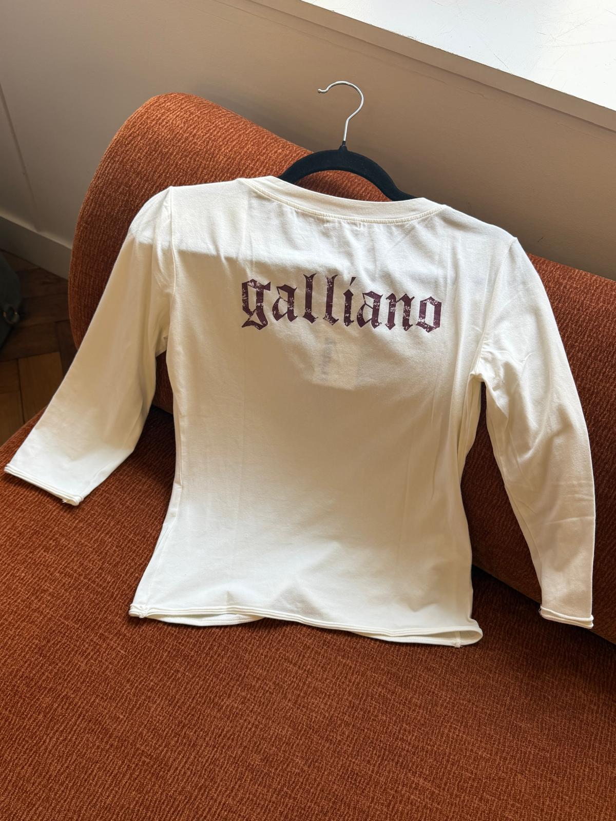 Galliano glitter longsleeve white