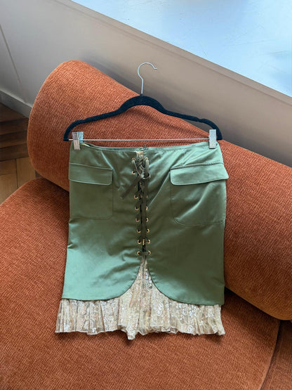 Iceberg lace skirt green