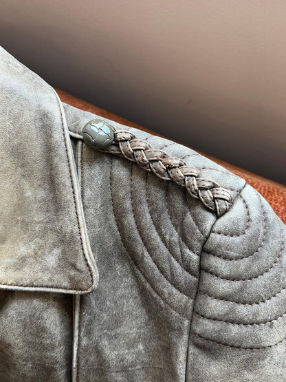 Vintage faded leather perfecto brown