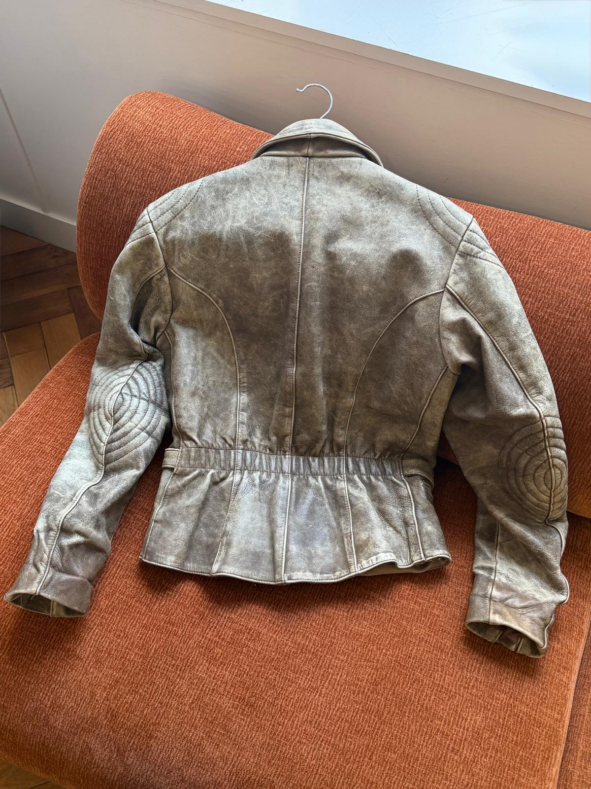 Vintage faded leather perfecto brown