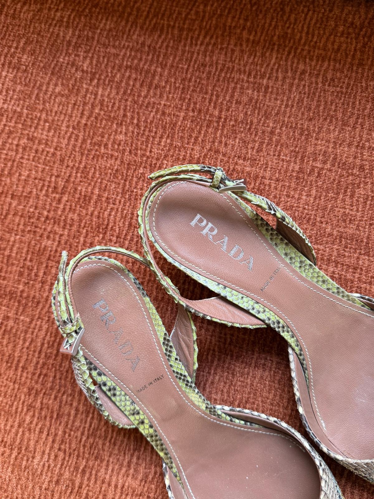 Prada slick back python green