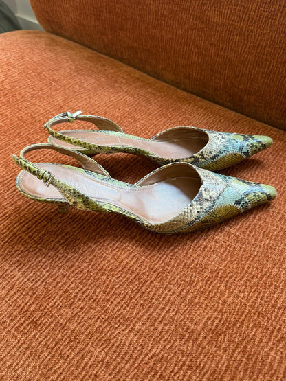 Prada slick back python green