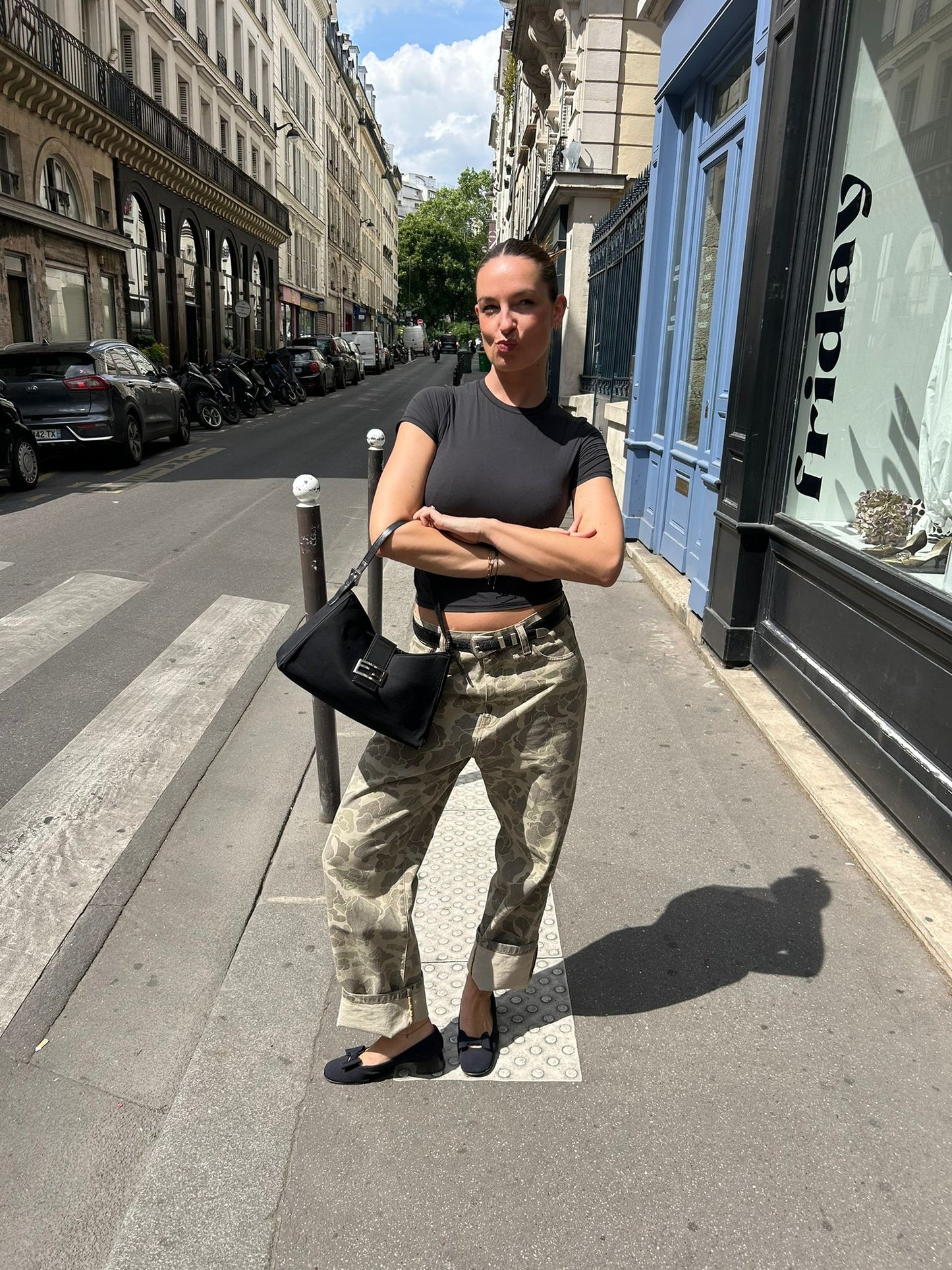 Fendi medium Zucca Baguette black