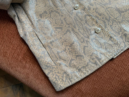 Vintage snake print leather jacket beige