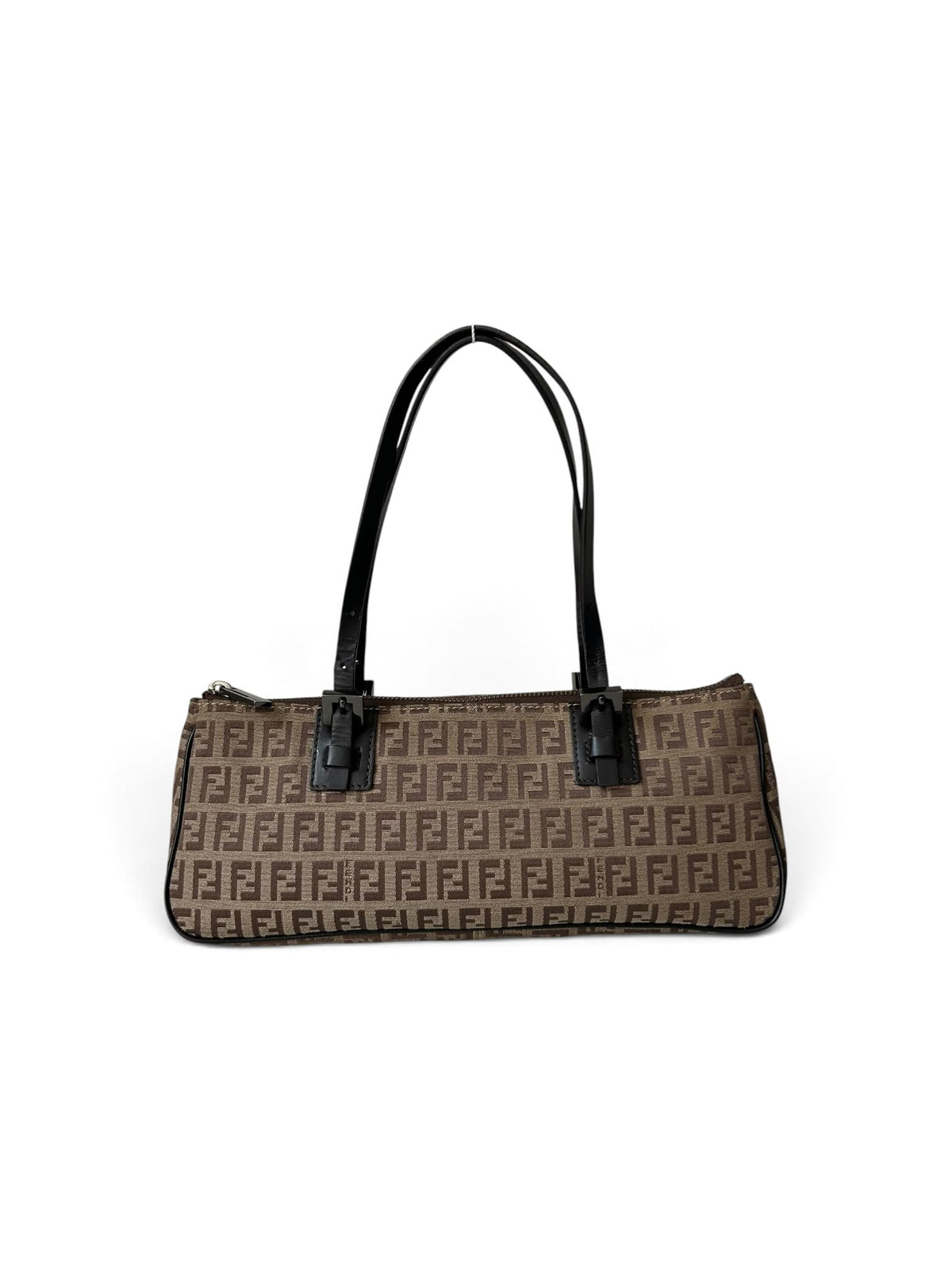 Fendi Zucchino Canvas Shoulder Bag monogram beige