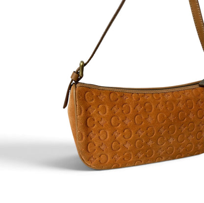 Céline C macadam shoulder bag orange