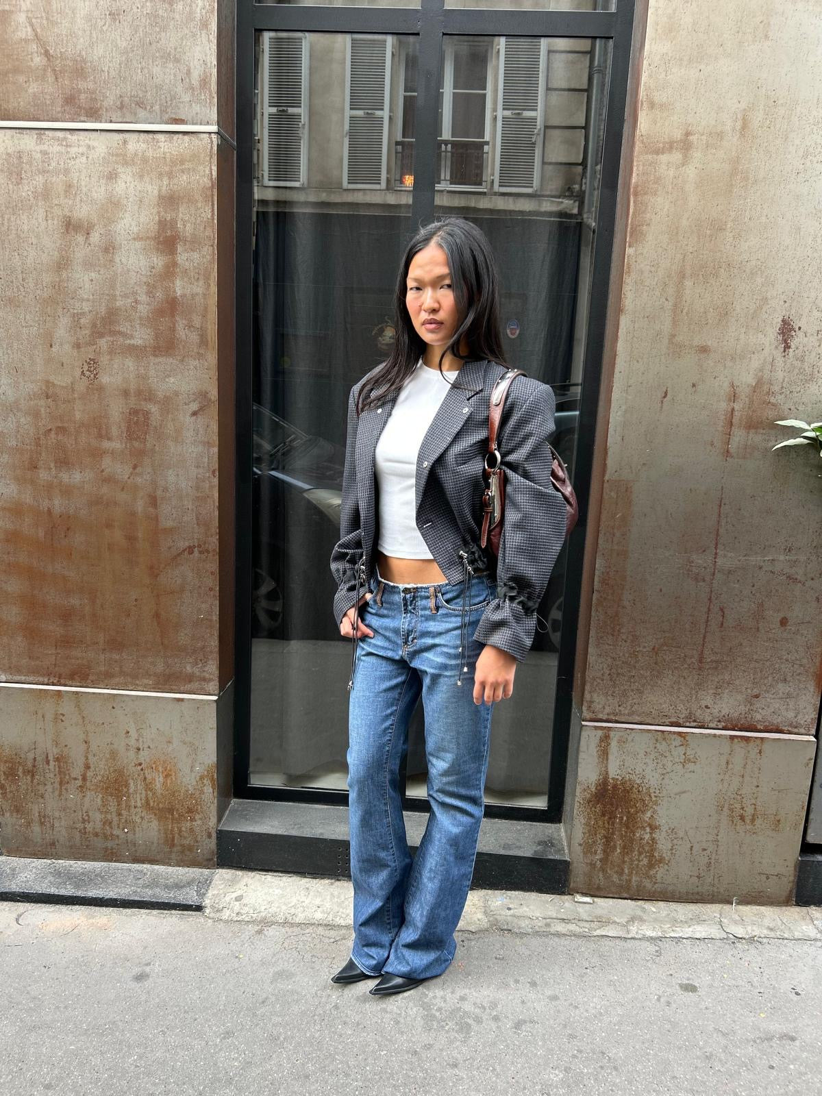 Isonme Short Tailored Blazer checked