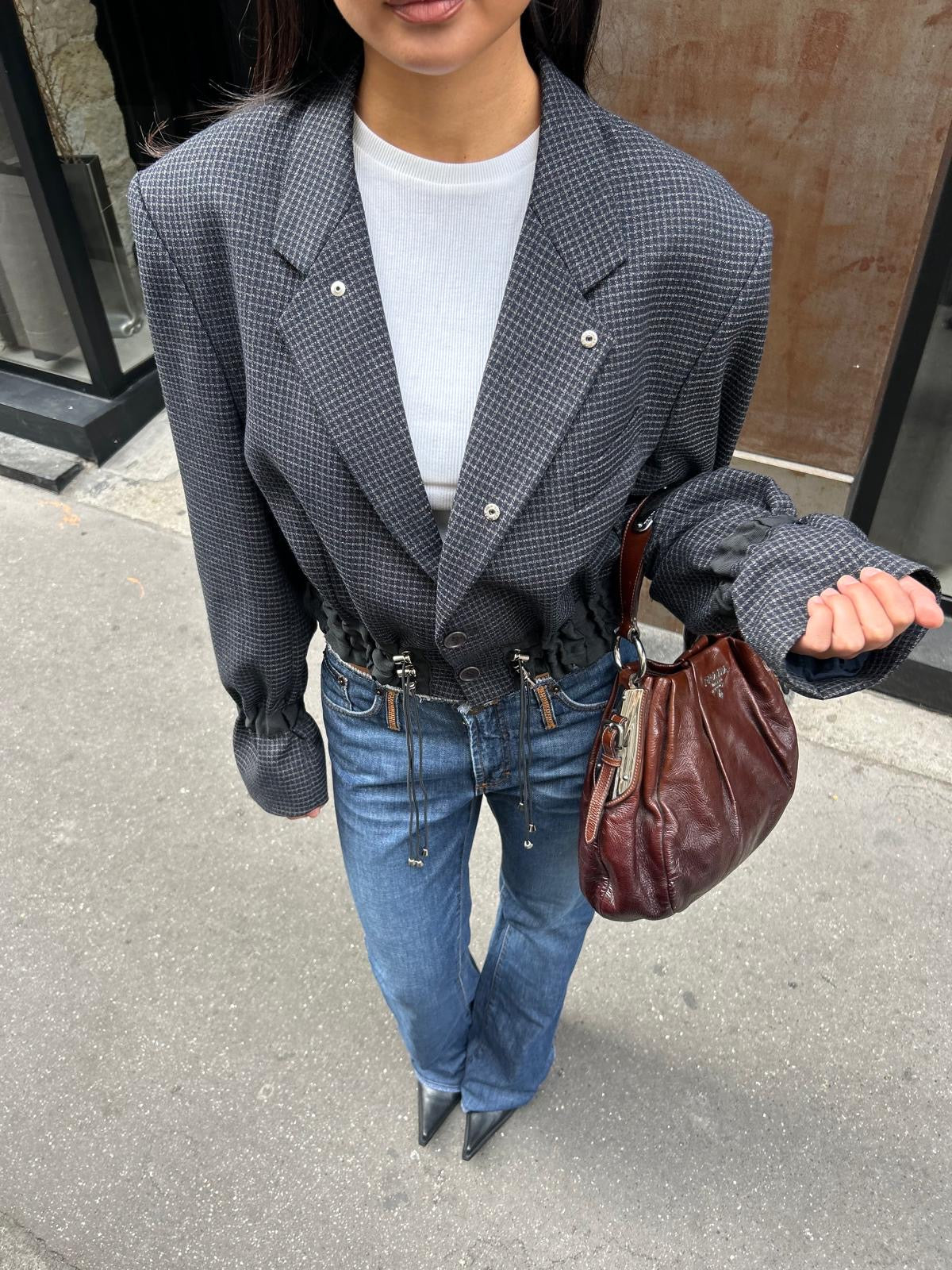 Isonme Short Tailored Blazer checked